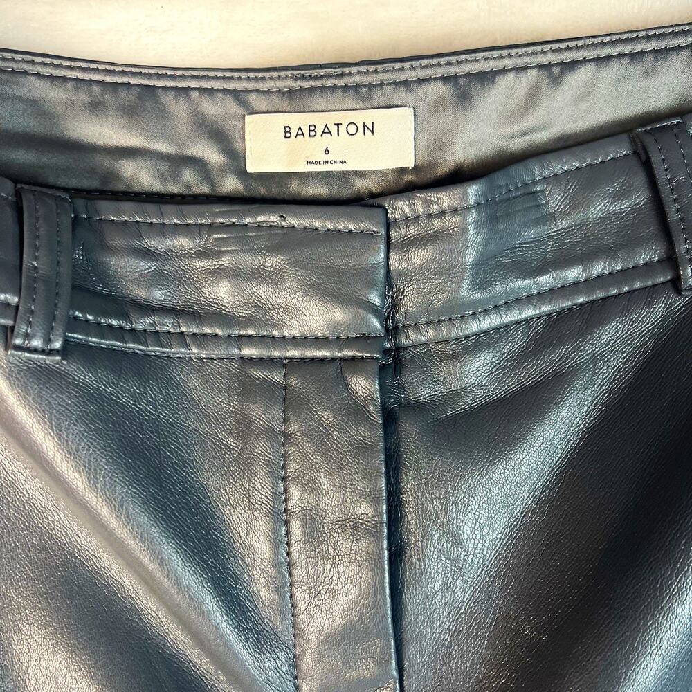Aritzia Babaton Faux Leather Pants Women’s Size 6 Gray in EUC Chic Glamour Y2K